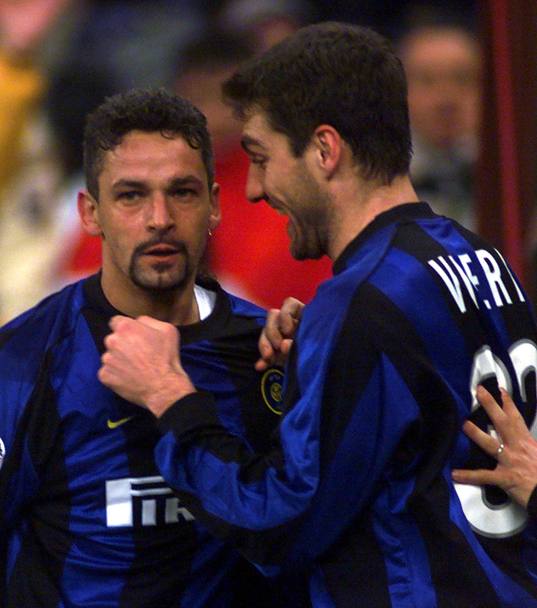 Ed ecco un puzzle di ex. Baggio e Vieri. Bobo dopo 6 anni all&#39;Inter passò al Milan nel 2005 con poca fortuna. Ap
